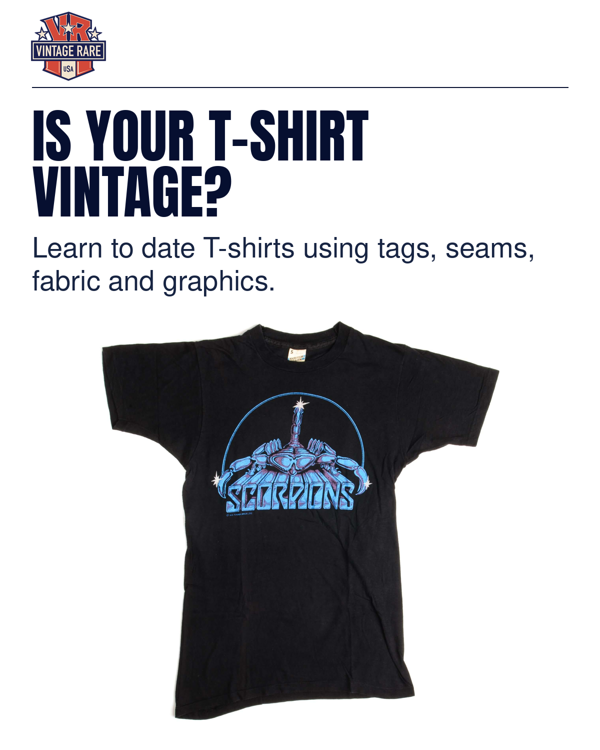 IS YOUR T-SHIRT VINTAGE? — Scorpions Blackout tour T-shirt. Vintage Rare USA guide.