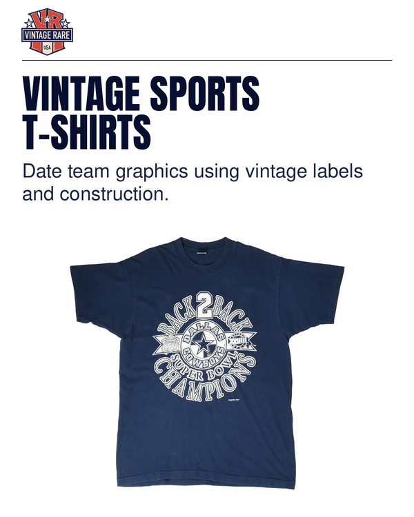 VINTAGE SPORTS T-SHIRTS — Dallas Cowboys championship T-shirt. Vintage Rare USA guide.