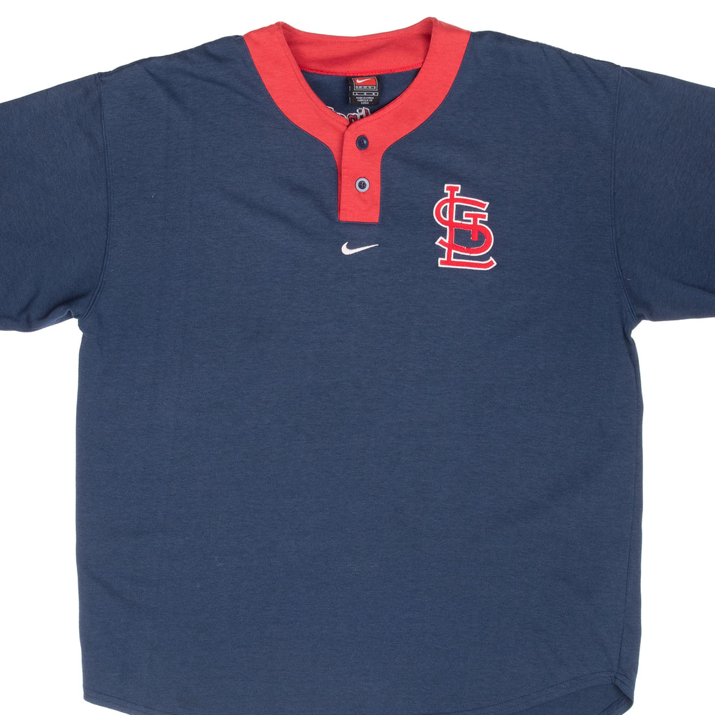 Vintage Mlb St Louis Cardinals Henley Tee Shirt 1990S Size Large