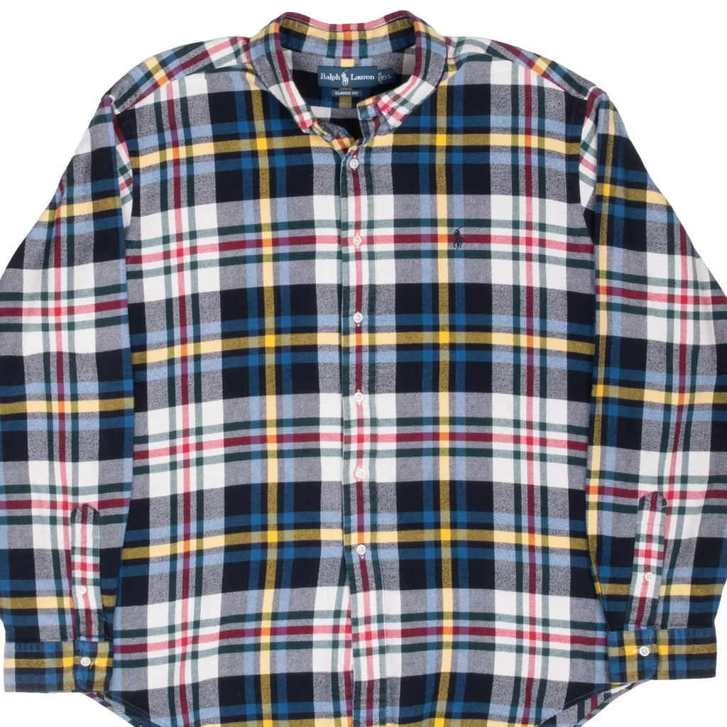 Vintage Ralph Lauren Plaid Checker Flannel Shirt 1990S Size 2Xl