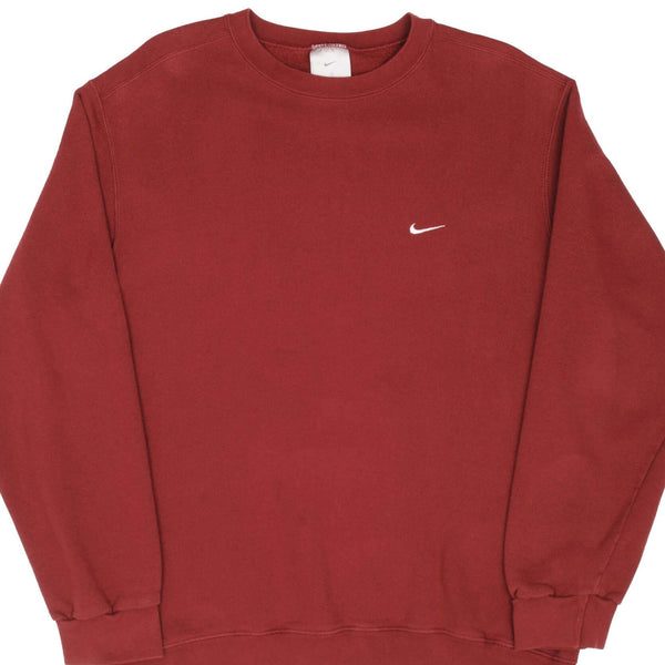 SUDADERA NIKE CLASSIC SWOOSH VINTAGE ROJA BORGOÑA AÑOS 2000 TALLA GRANDE