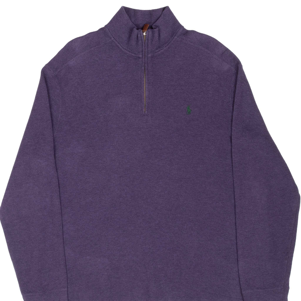Vintage Ralph Lauren Purple Quarter Zip Sweater Size XL 1990S Made In Usa