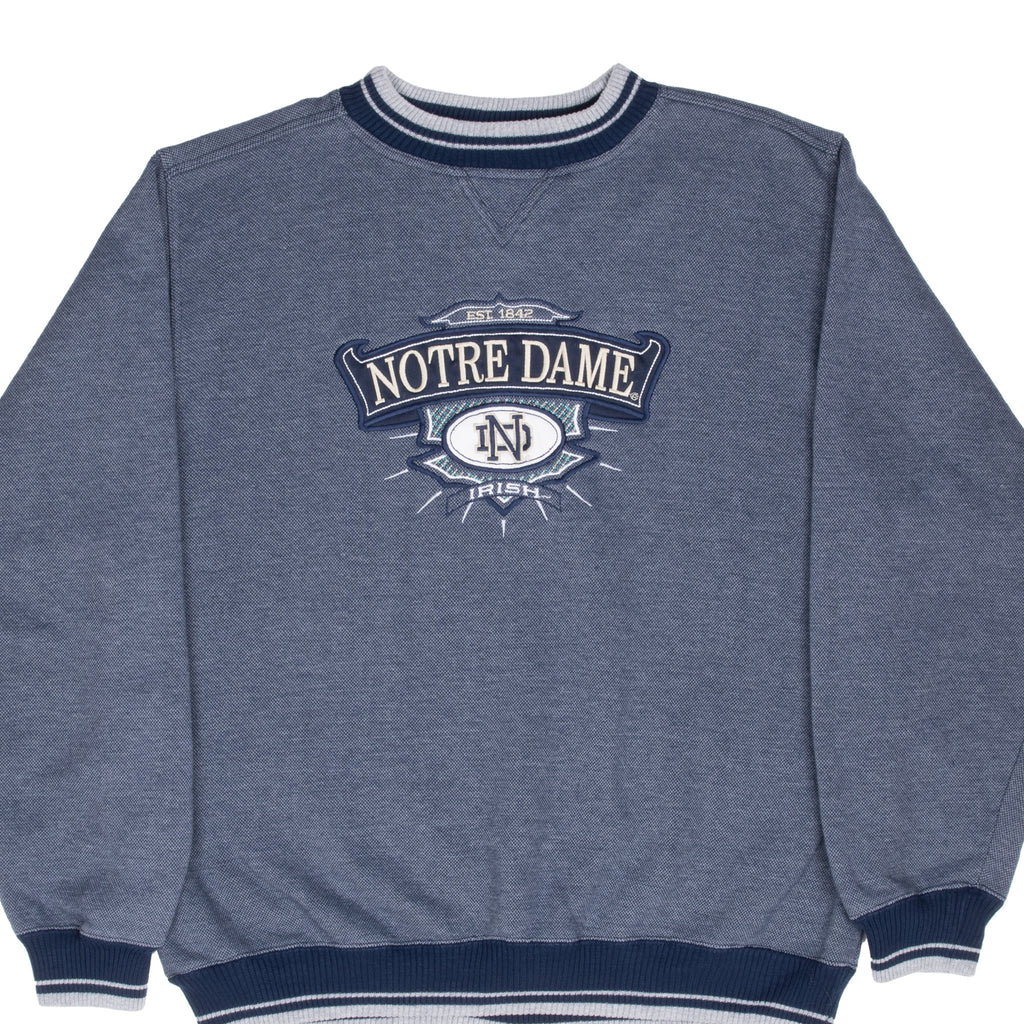Vintage Ncaa Notre Dame Fighting Irish Embroidered Sweatshirt 1990S Size Large