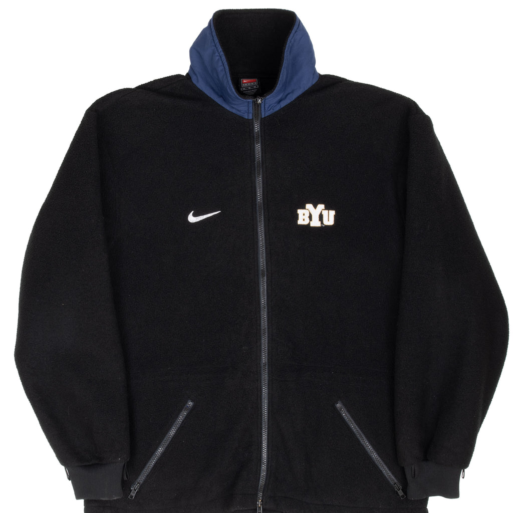Vintage Nike Byu Brigham Young Fleece Jacket 1990S Size Medium
