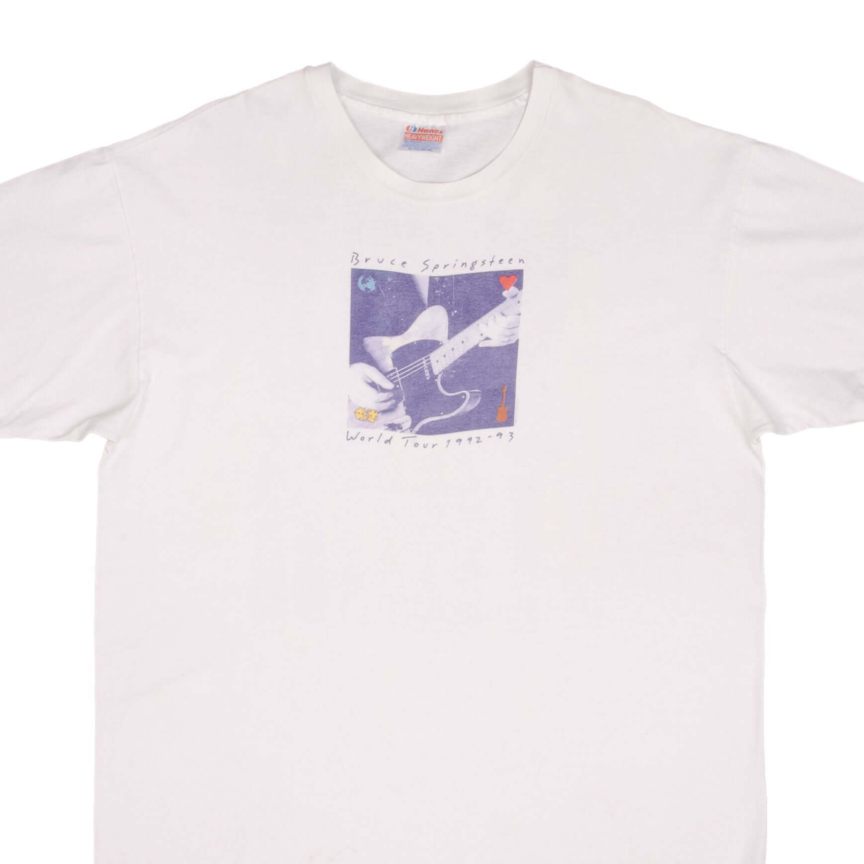 Vintage Bruce Springsteen World Tour 1992 1993 Tee Shirt Size XL Made In USA With Single Stitch Sleeves