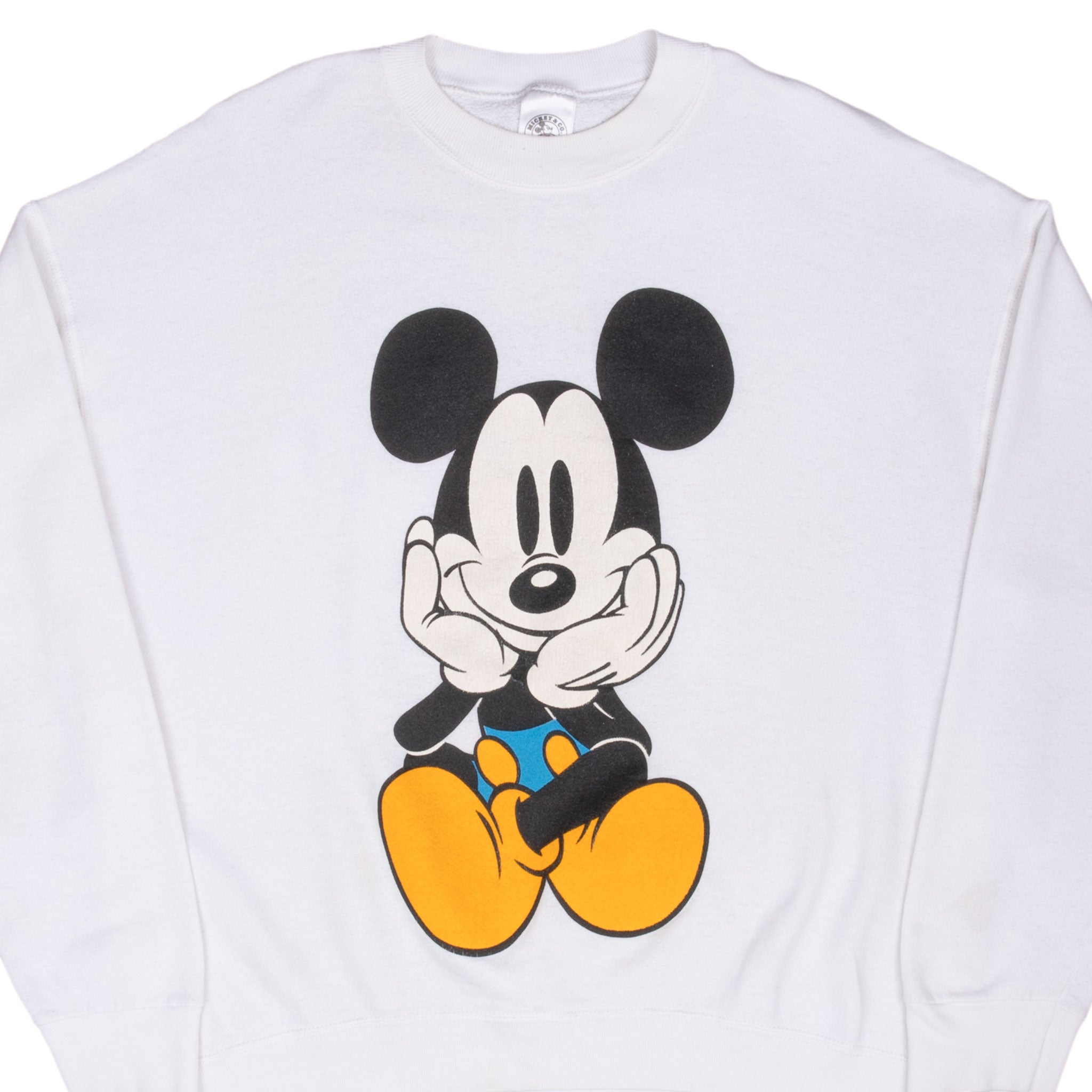 Vintage Disney Mickey Mouse And Co 1980S White Sweatshirt Size XL Made In Usa