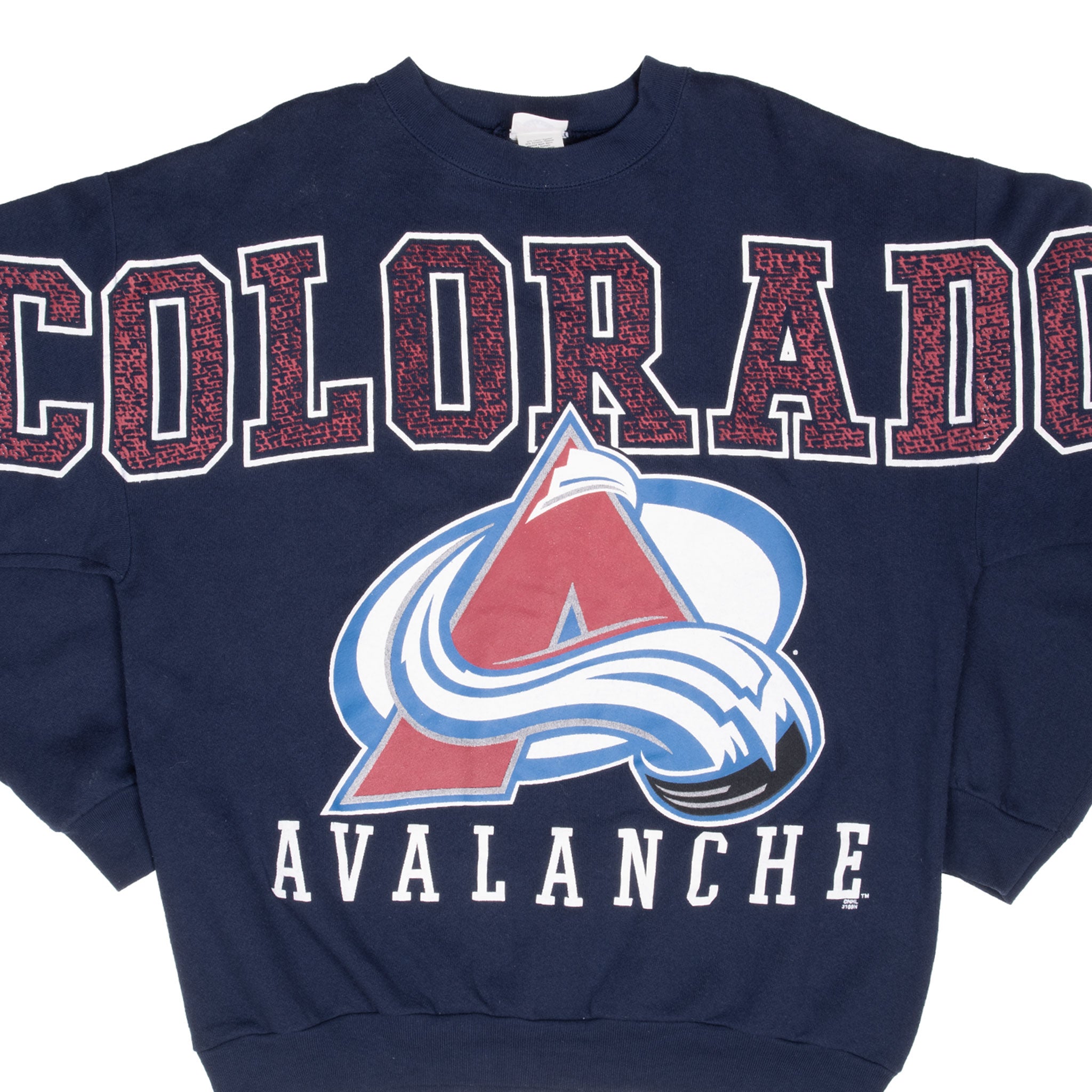 Vintage Nhl Colorado Avalanche All Over Print Sweatshirt 1990S Size Large Made In USA