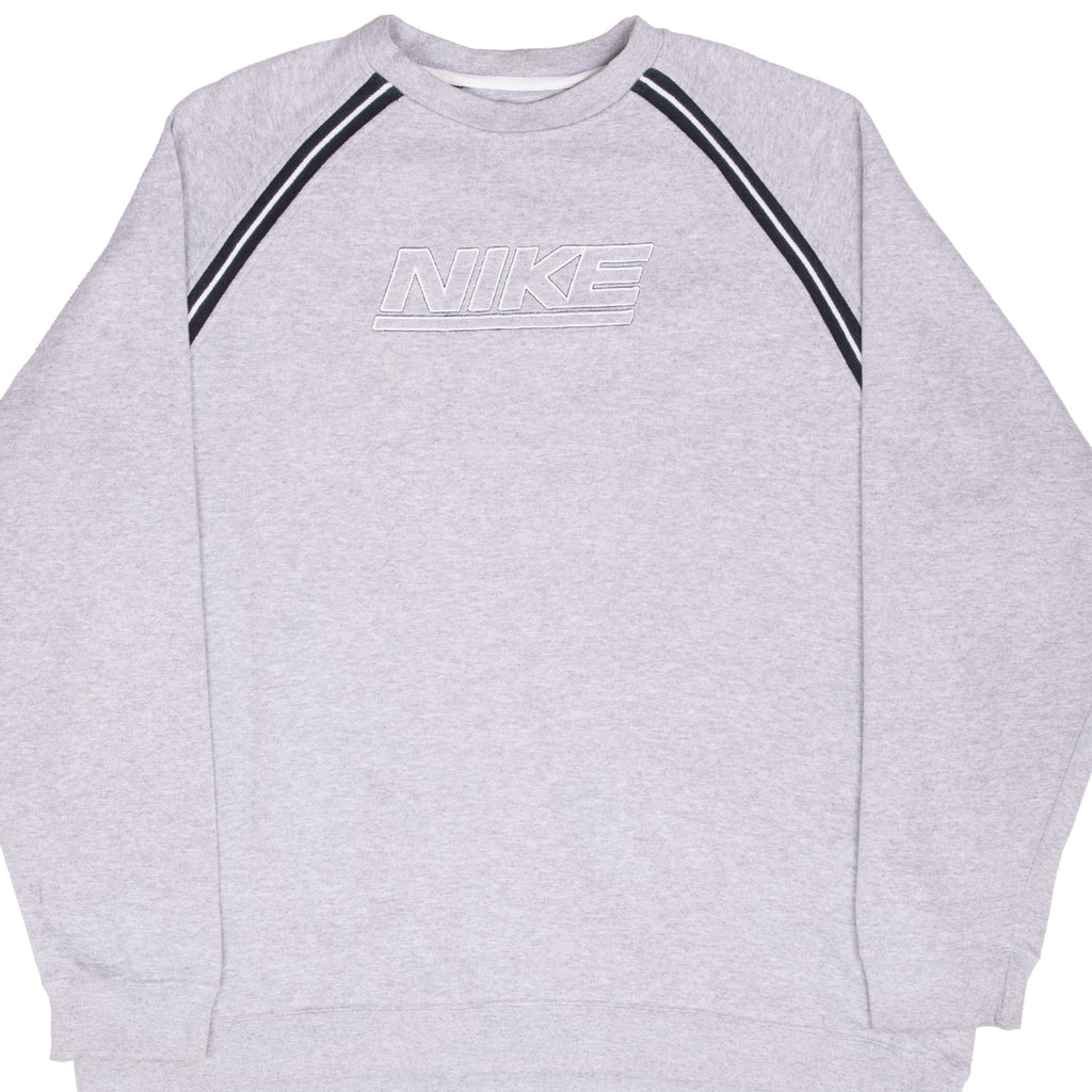 Vintage Nike Spellout Grey Sweatshirt 1990S Size XL
