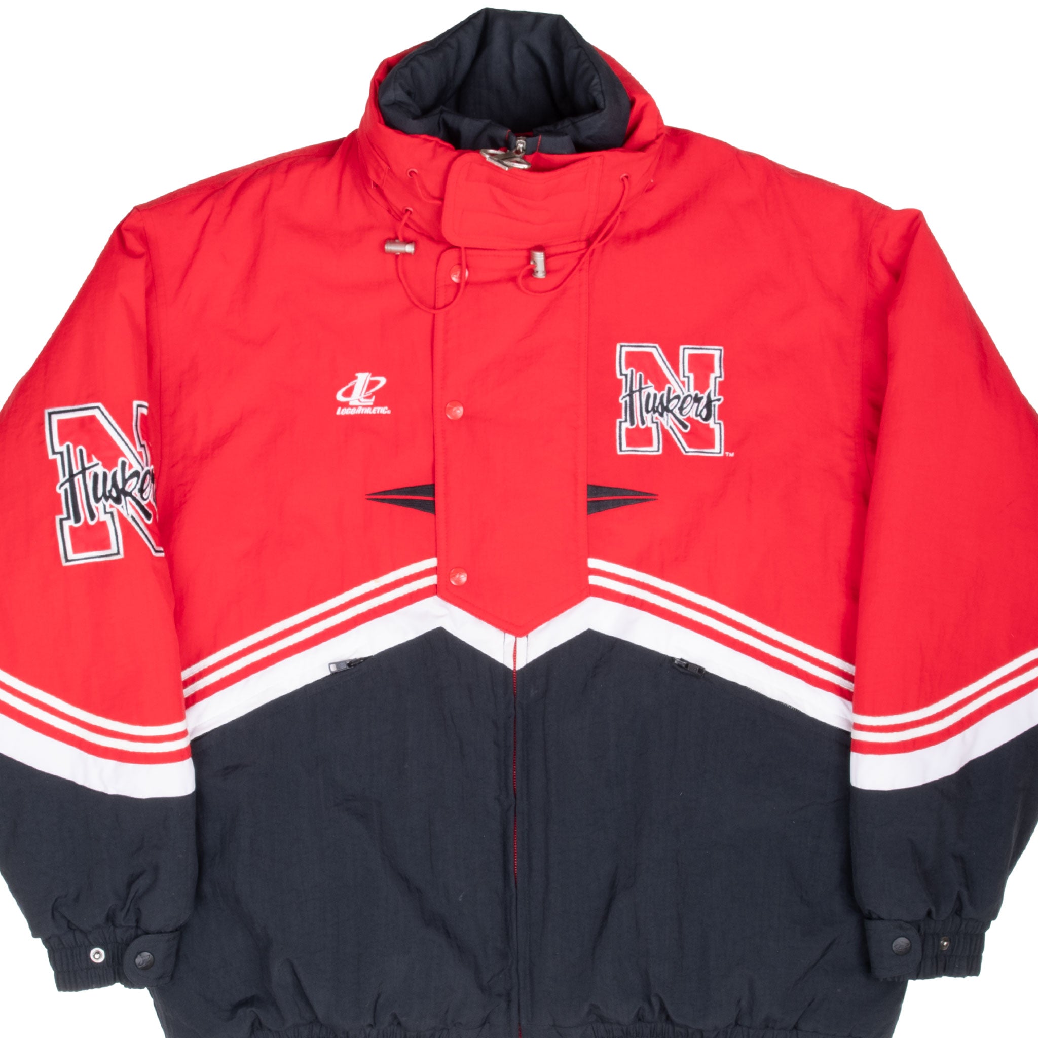 Vintage Ncaa University of Nebraska Huskers 1990S Heavy Pullover Logo Athletic Jacket Size Large