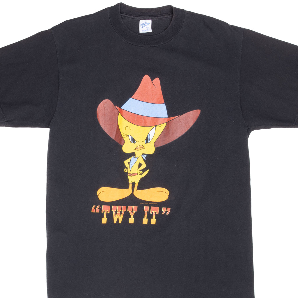 Vintage Looney Tunes Tweety Cowboy Tee Shirt 1993 Size Medium Made In Usa