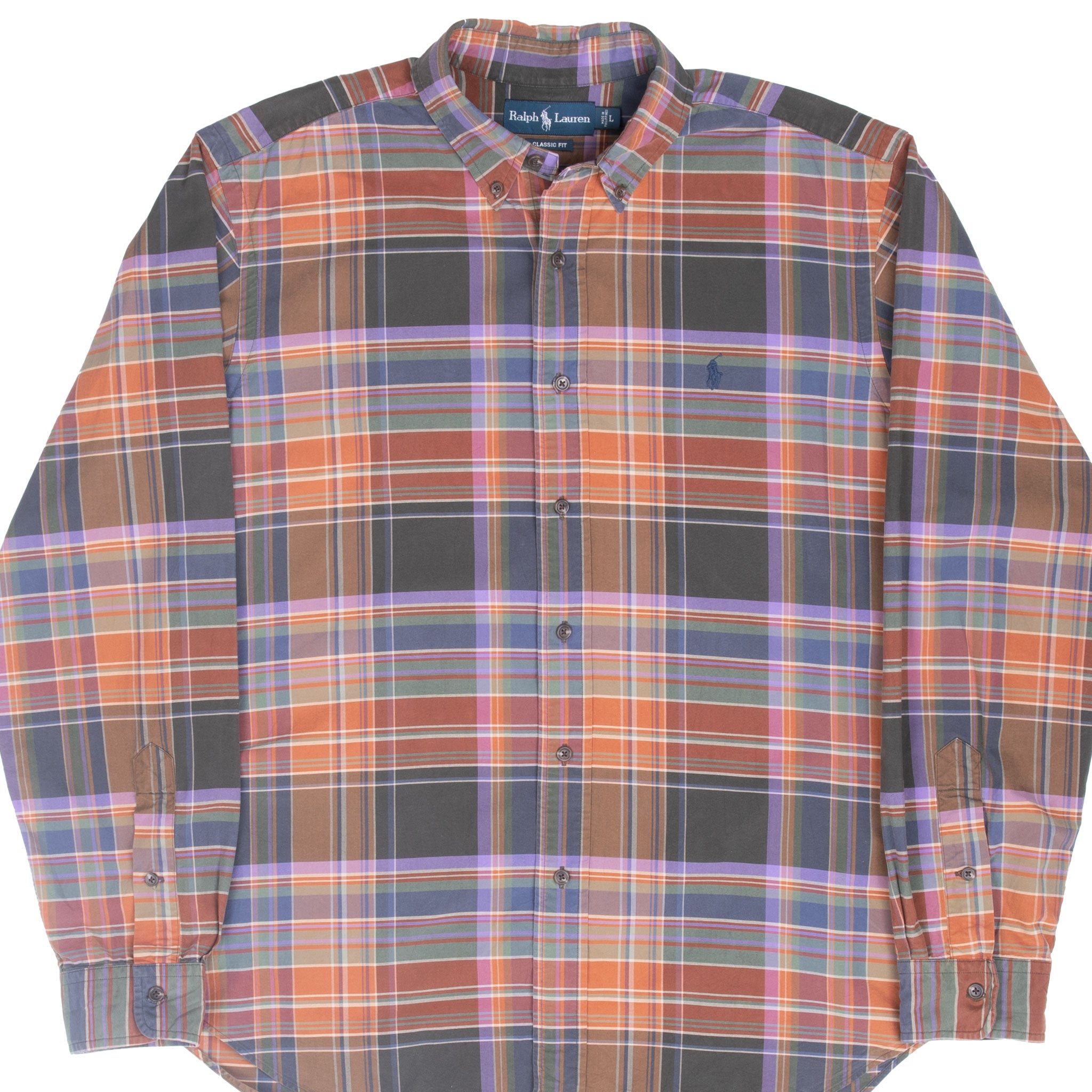 Vintage Ralph Lauren Multicolor Plaid Checkered Shirt 1990S Size Large