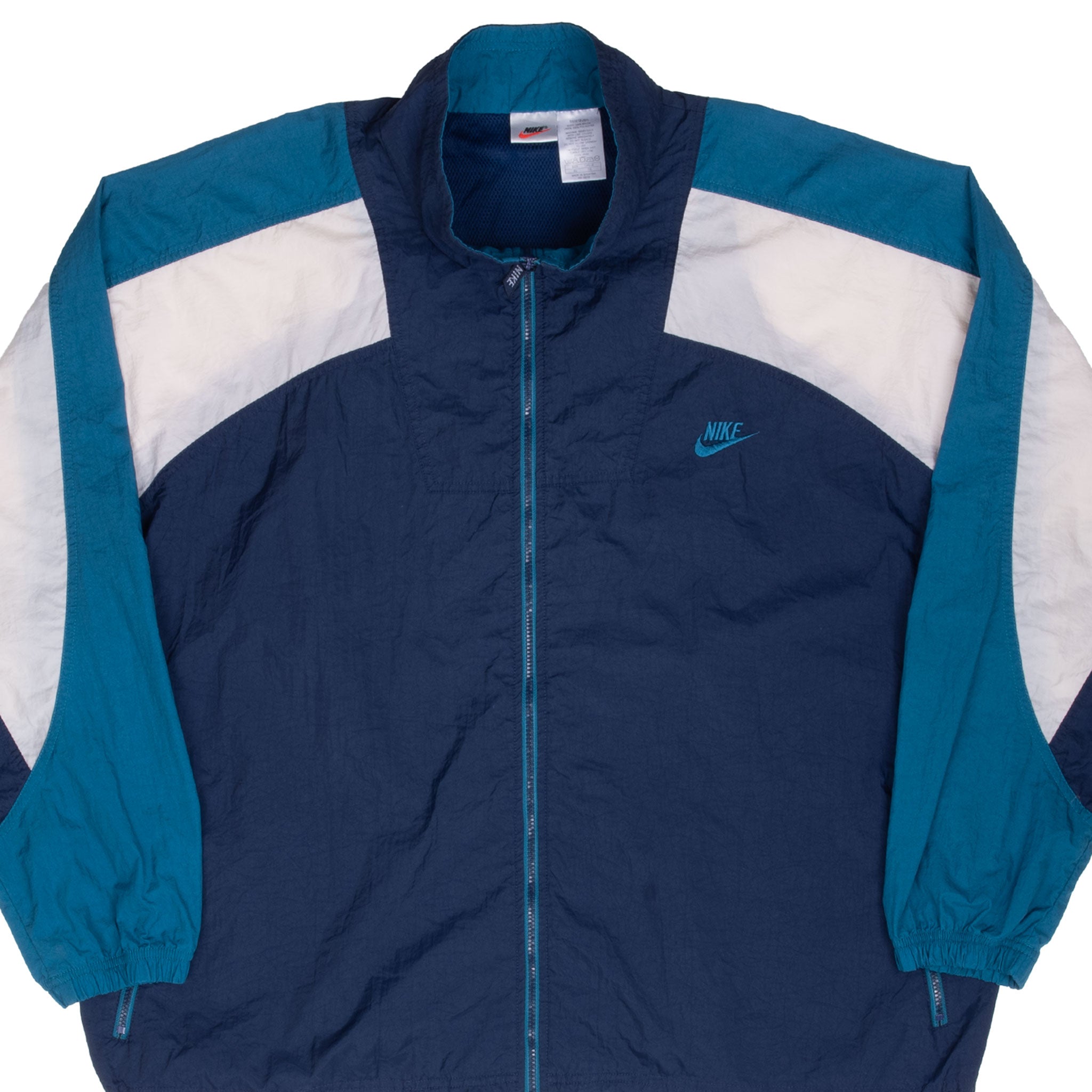 Vintage Nike Classic Swoosh Blue Windbreaker Jacket 1990S Size XL