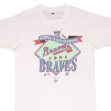 Vintage Mlb Atlanta Braves Champions 1991 Tee Shirt Size Large Made In USA With Single Stitch Sleeves