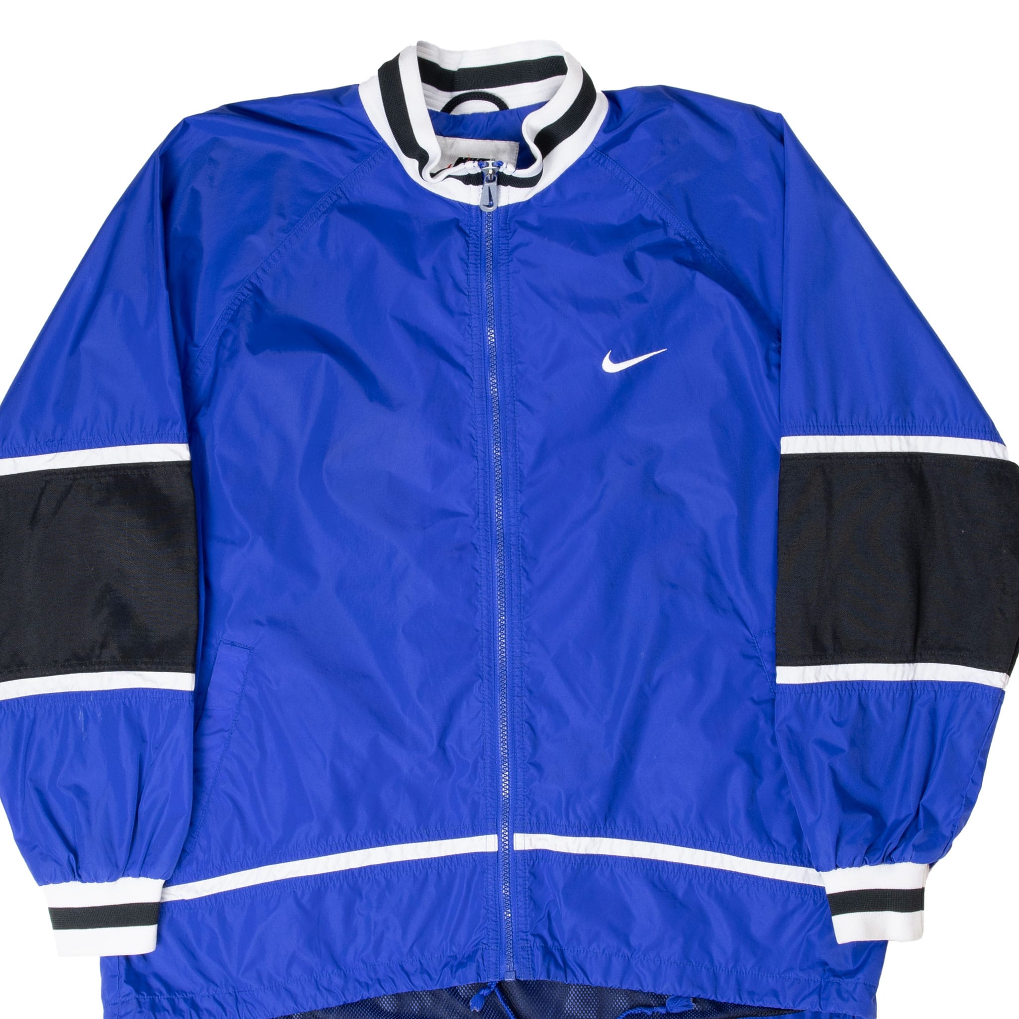 VINTAGE NIKE CLASSIC SWOOSH BLUE WINDBREAKER WOMAN JACKET 1990S MEDIUM