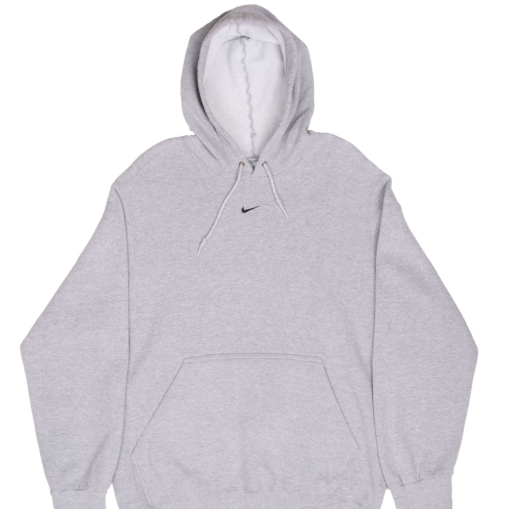 Vintage Nike Center Swoosh Grey Travis Scott Hoodie Sweatshirt 2000S Size Medium