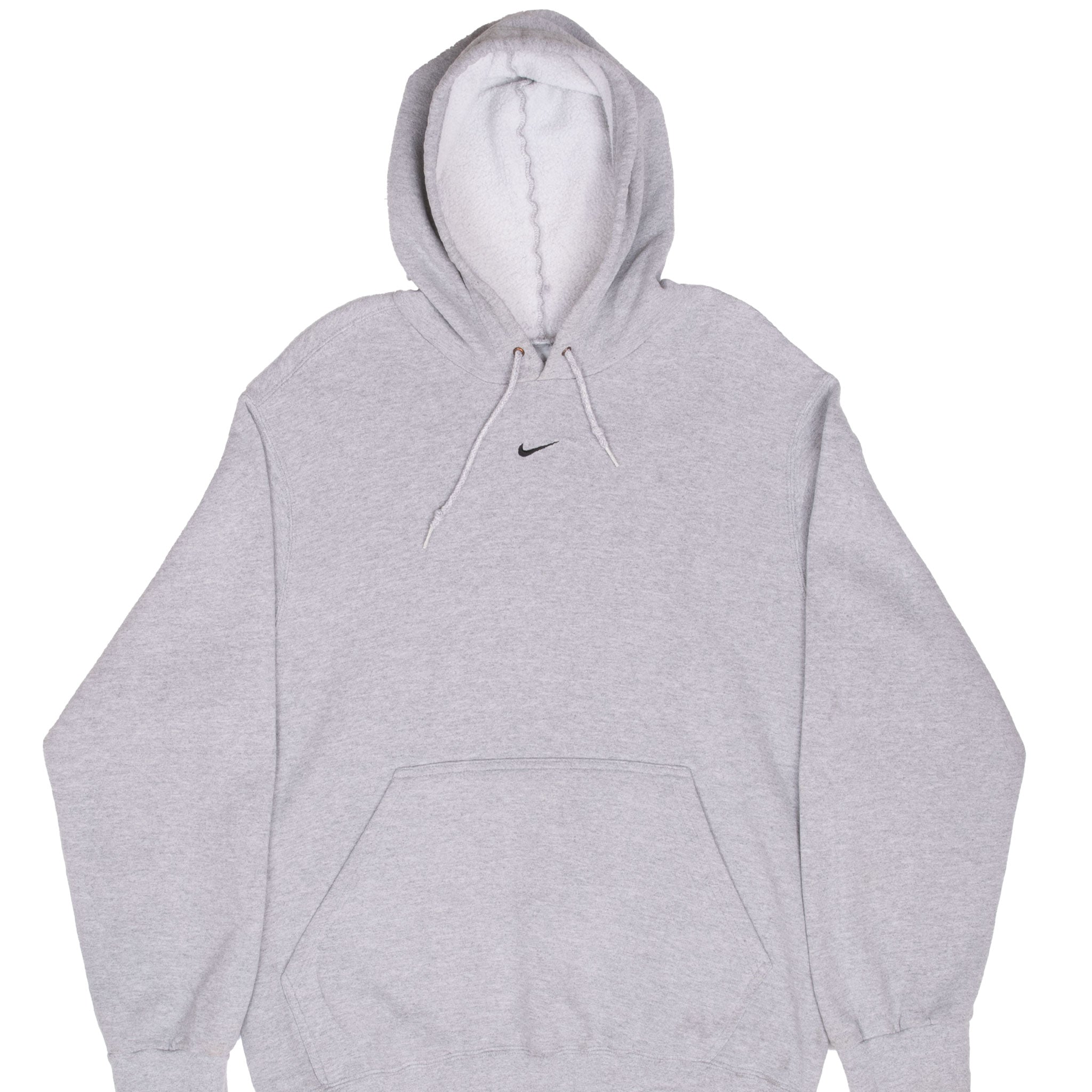 Vintage Nike Center Swoosh Grey Travis Scott Hoodie Sweatshirt 2000S Size Medium