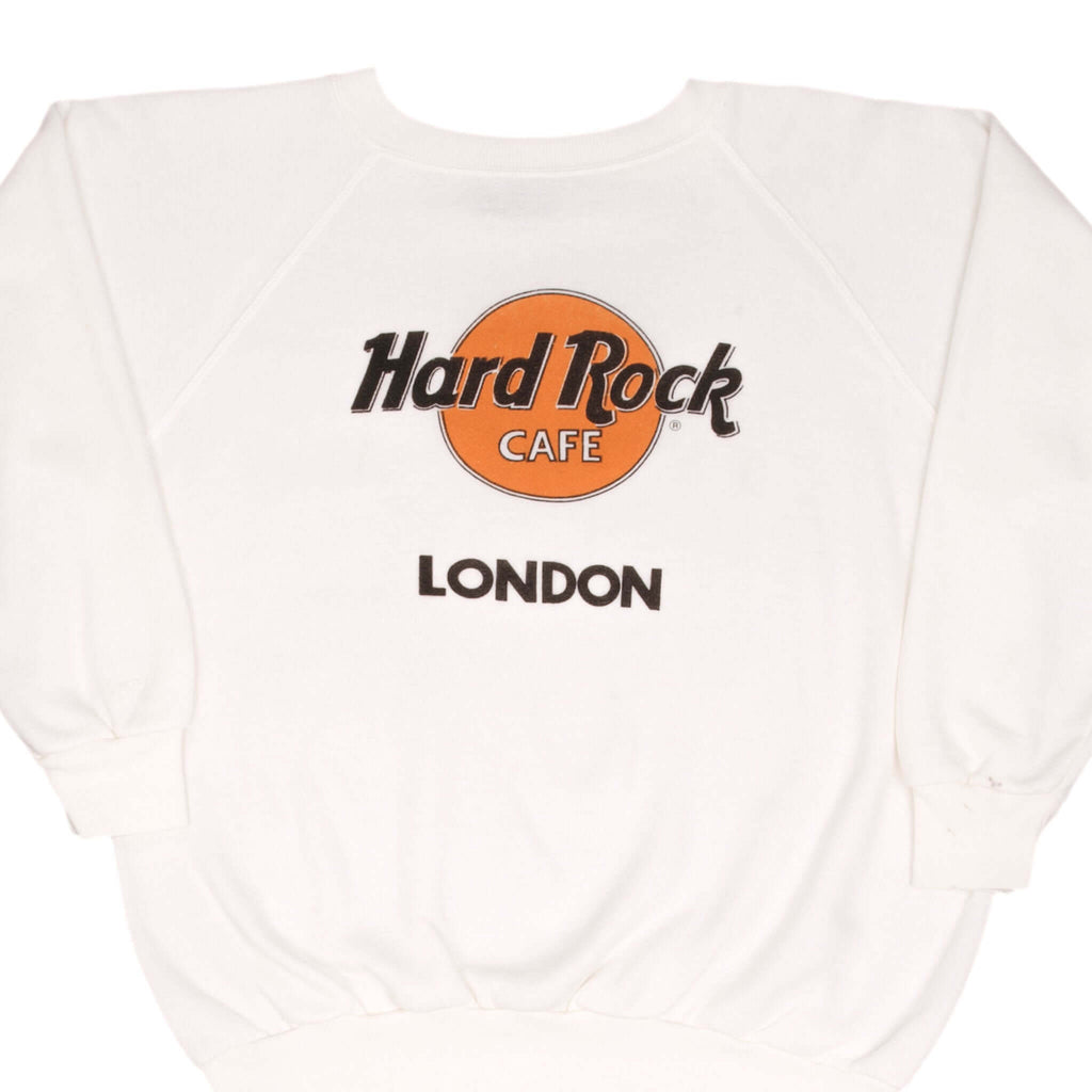 Vintage Hard Rock Cafe London White Sweatshirt 1980S Size Large