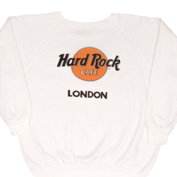 Vintage Hard Rock Cafe London White Sweatshirt 1980S Size Large