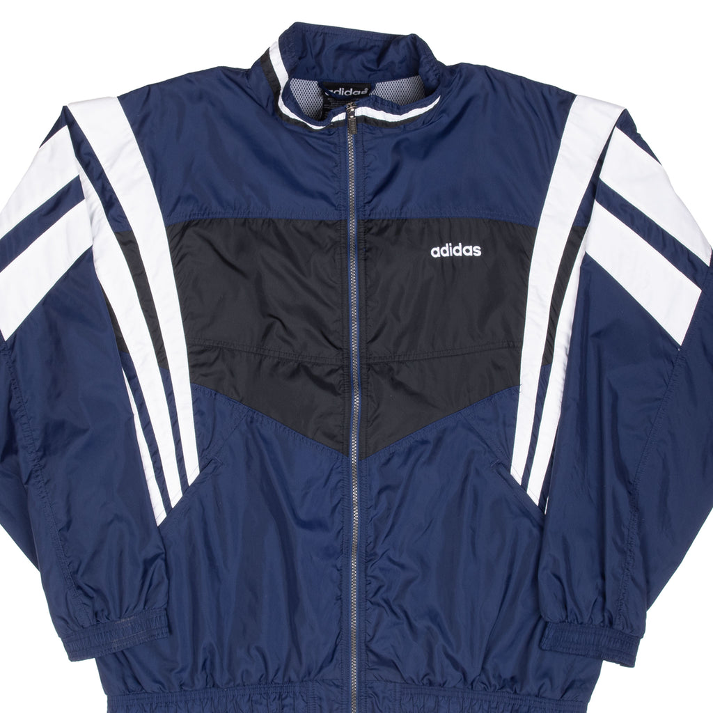 Vintage Adidas Blue Windbreaker Jacket 1990S Size Large