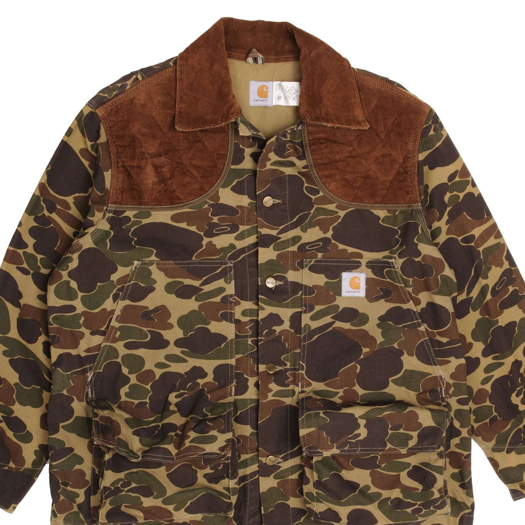 Vintage Carhartt Duck Camo Hunter Jacket Cu253 Size 2XL Made In USA