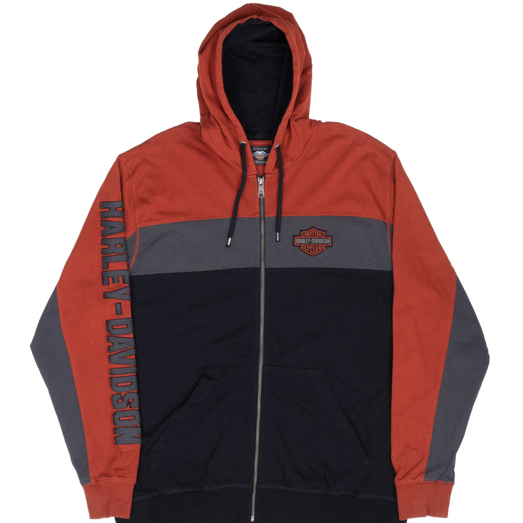 Vintage Harley Davidson Full Zip Hoodie Sweatshirt 2000S Size XL