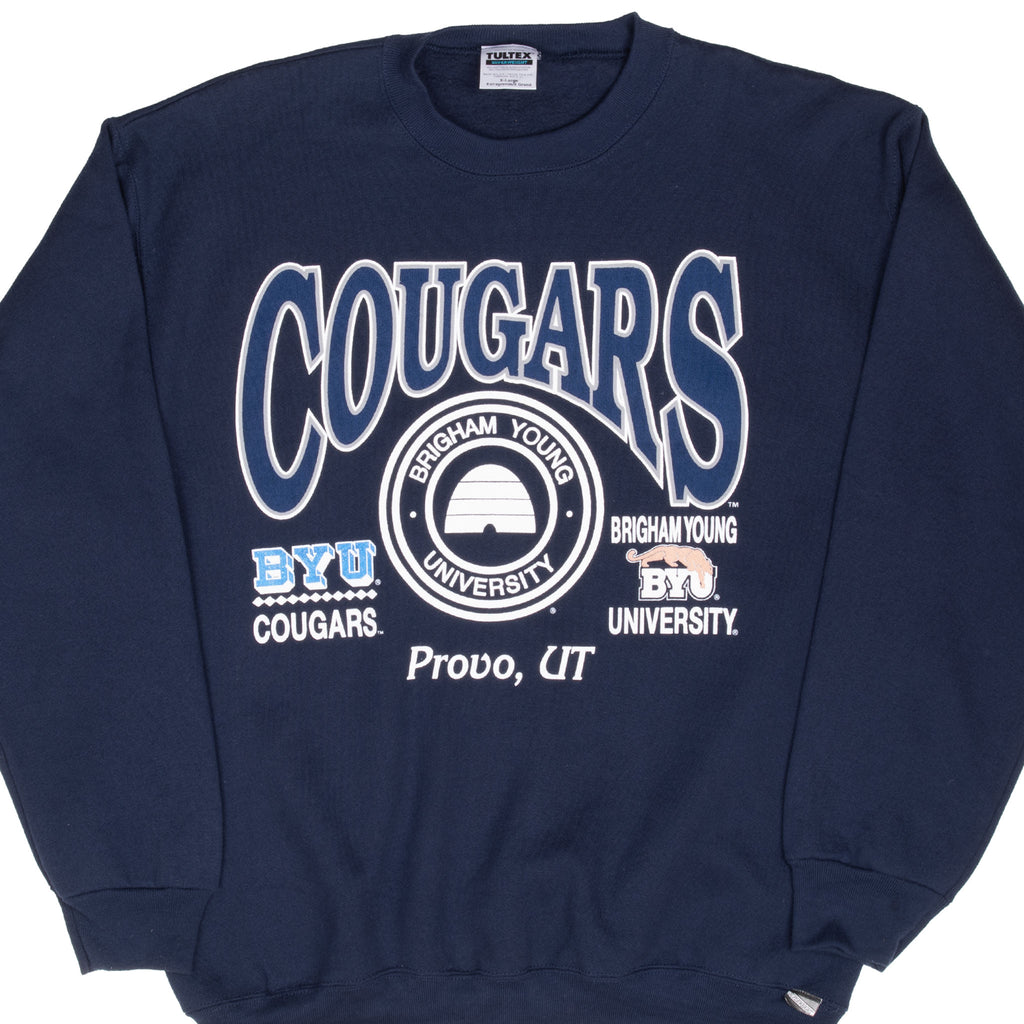 Vintage Byu Brigham Young Cougars University 1990S Sweatshirt Size XL Made In Usa