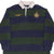 Vintage Ralph Lauren New York Blue & Green Striped Rugby Polo Shirt 1990S Size 2XL Big