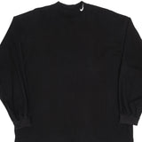 Vintage Black Nike Long Sleeve High Neck 1990s Heavy Weight Tee Shirt Size XL Made In USA