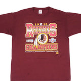 Vintage Nfl Washington Redskins Nfc Champions 1991 Tee Shirt Size XL Made In Usa With Single Stitch Sleeves