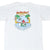 Back of white T-shirt with 7UP Cool Spot surfing graphic, palm trees, splashing waves, and United airplane
