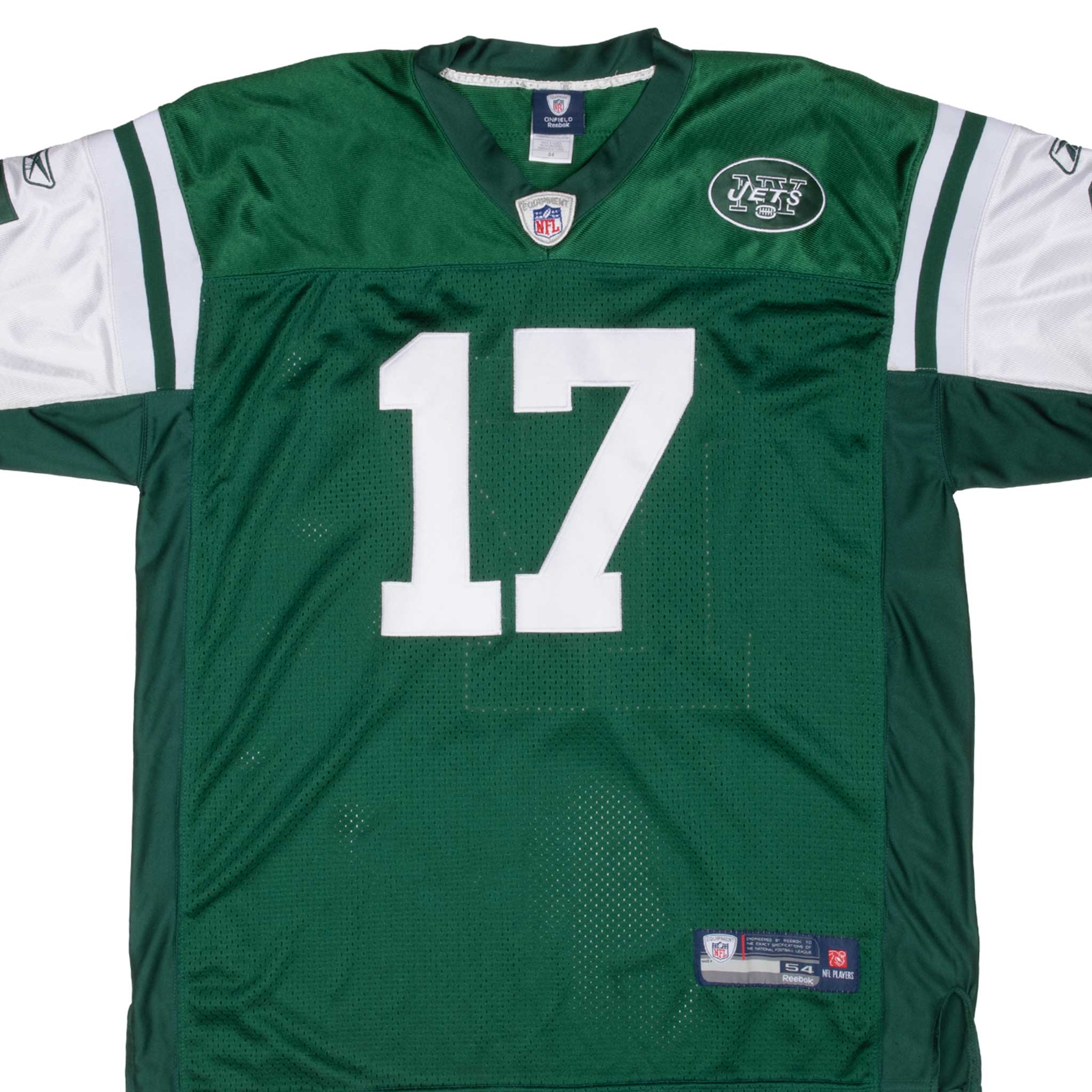 VINTAGE NFL NEW YORK JETS BURRESS #17 REEBOK JERSEY SIZE 54