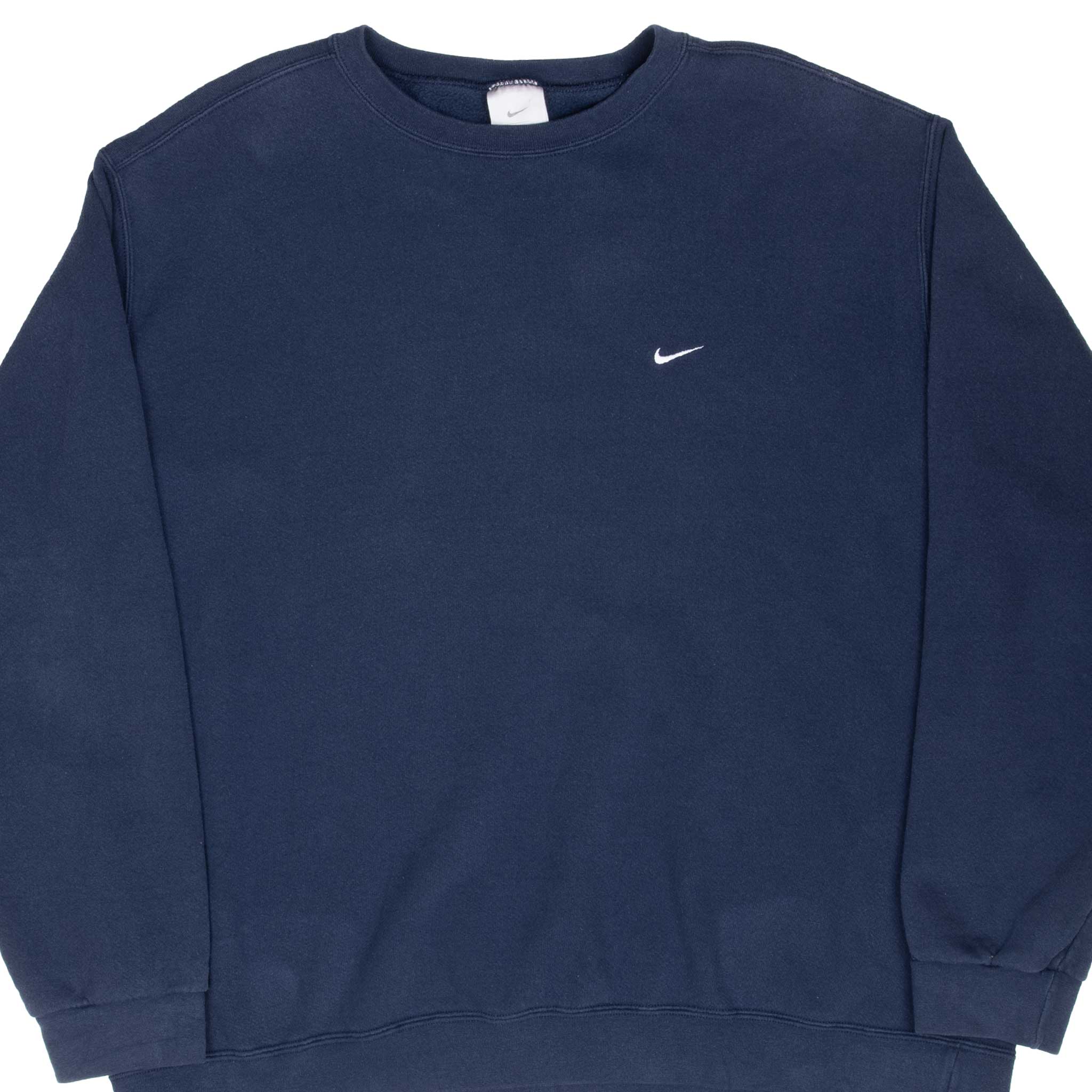 Vintage Nike Classic Swoosh Navy Blue Sweatshirt 2000S Size 2XL