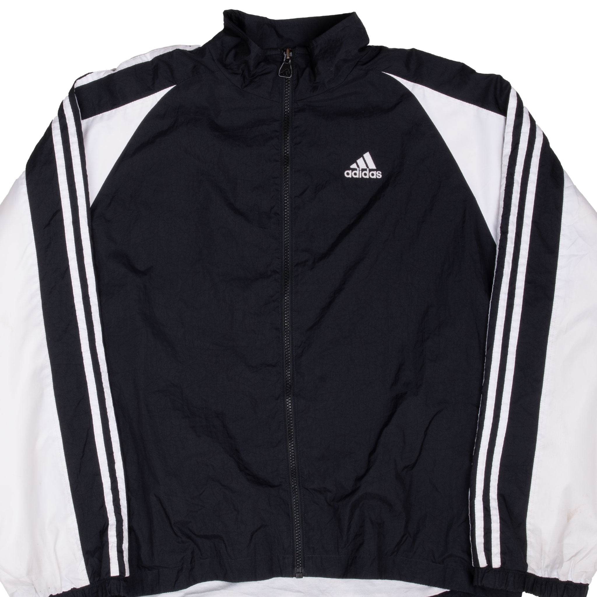 Vintage Adidas 3 Stripes Black Windbreaker Jacket 1990S Size Xl