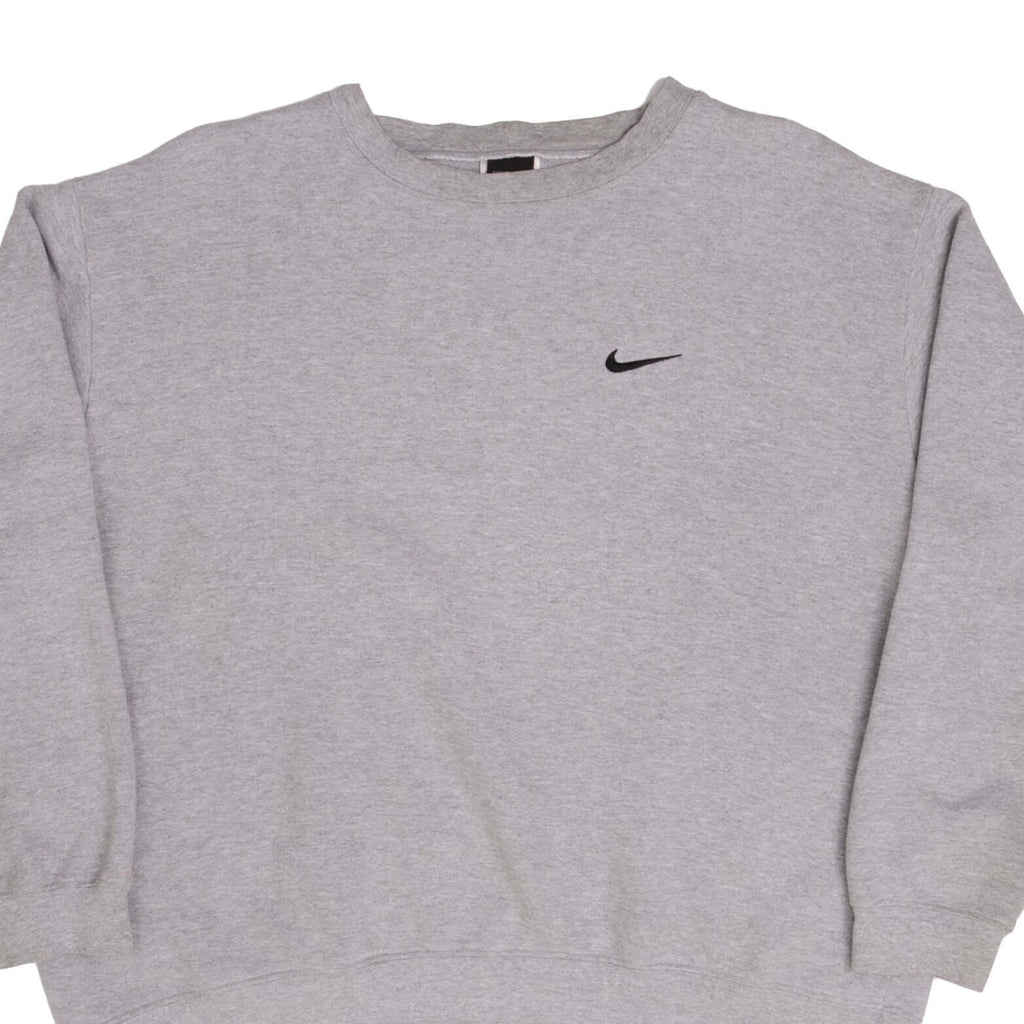 Vintage Nike Classic Swoosh Gray Crewneck Sweatshirt 2000S Size XL