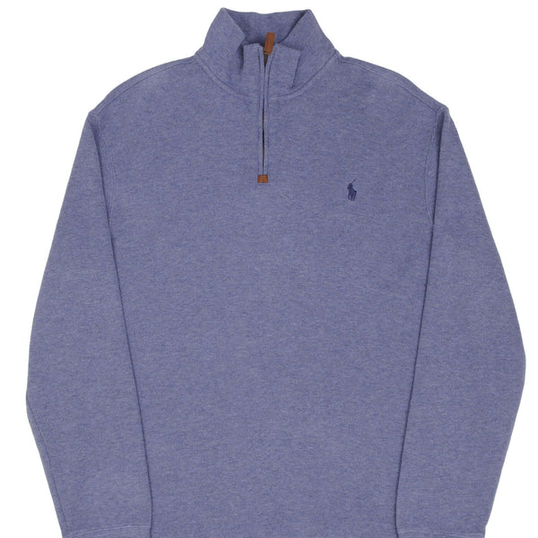 Polo Ralph Lauren Blue Quarter 1/4 Zip Sweater Size Large