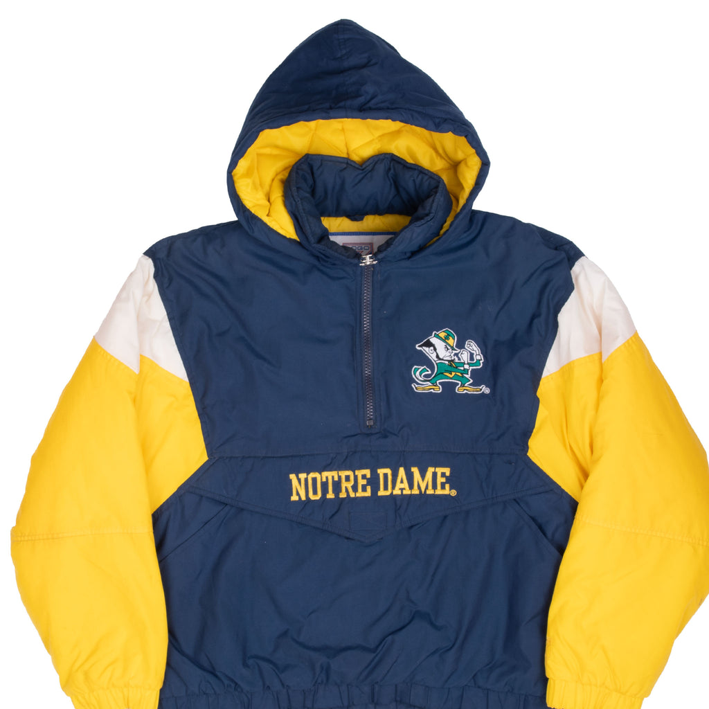 Vintage Ncaa Notre Dame Fighting Irish Pullover Windbreaker Jacket 1990S Size Large