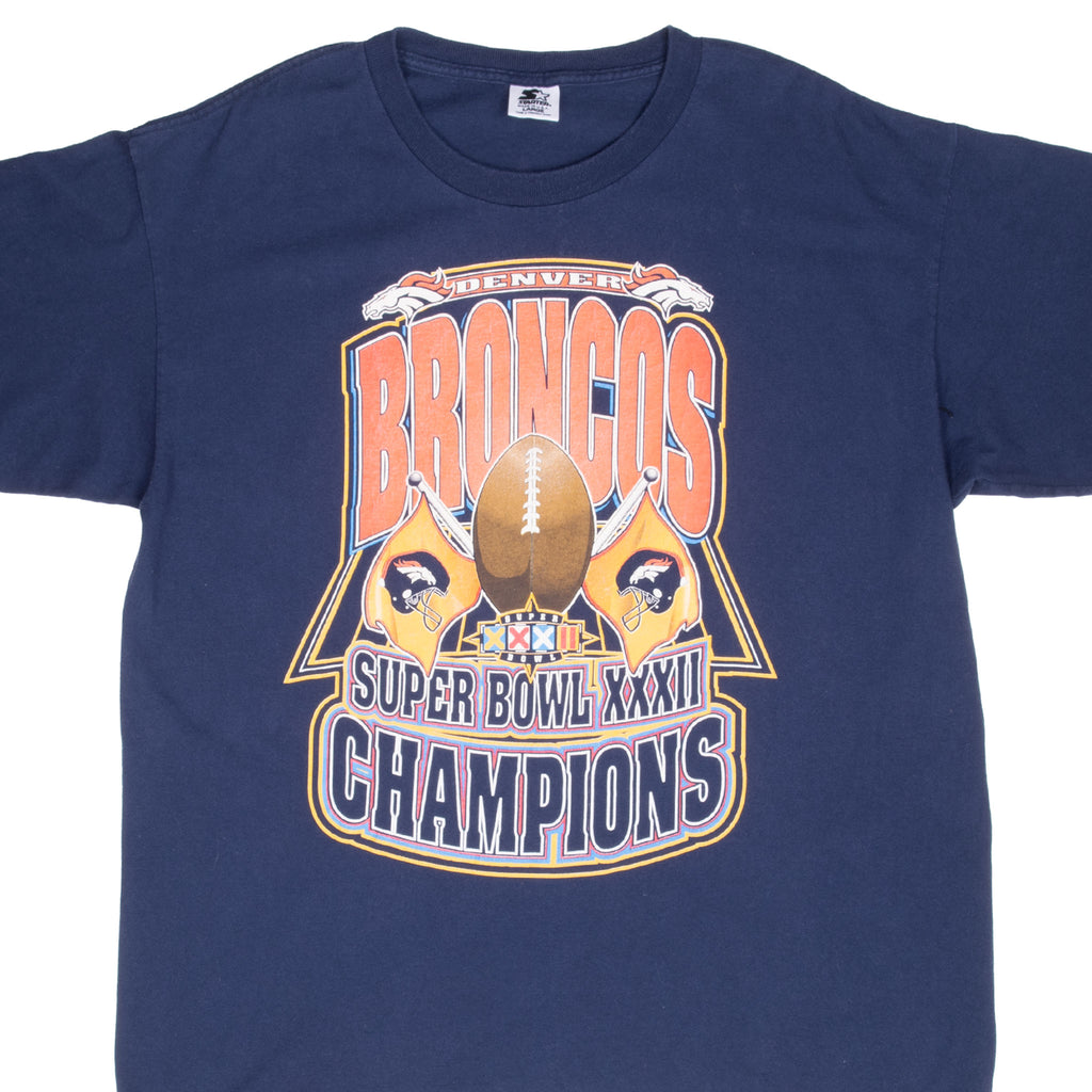 Vintage Nfl Denver Broncos Super Bowl Champions Xxxii 1999 Tee Shirt Large MADE IN USA