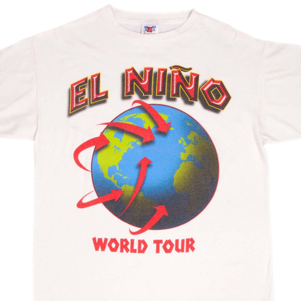 Vintage El Niño And La Niña World Weather Climate Patern Tee Shirt 1990S Size Large 