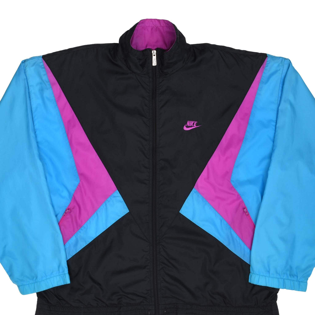 Vintage Nike Swoosh Neon And Black Windbreaker Jacket Late 1980S Size Large