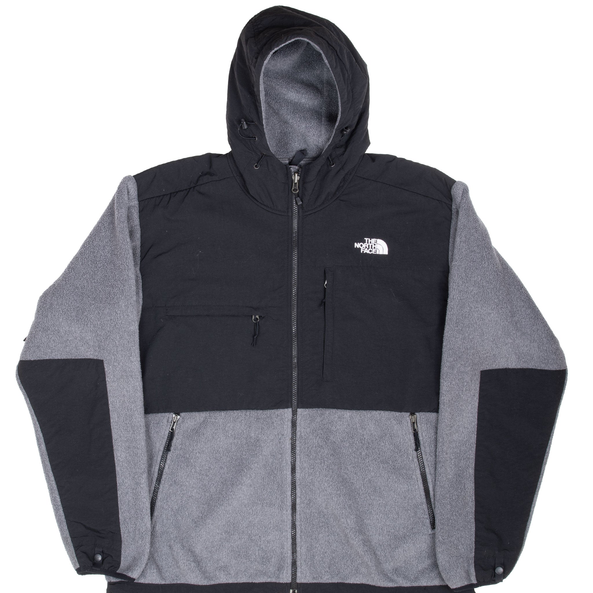 Vintage The North Face Denali Dark Grey Hooded Fleece Jacket Size XL