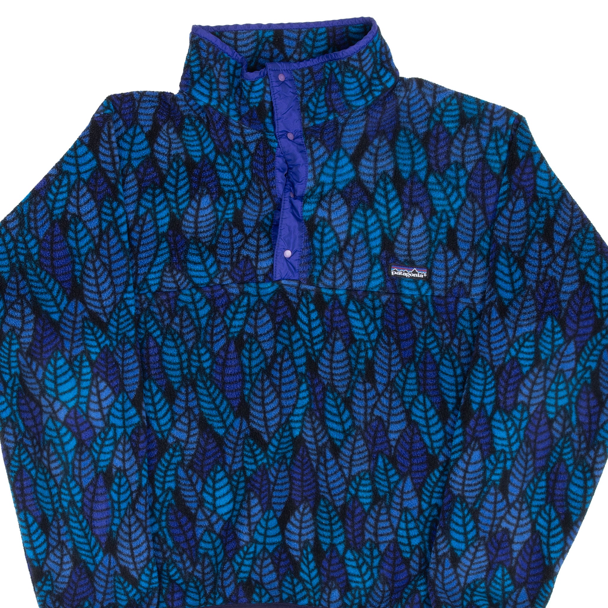 Vintage Patagonia Snap T Leaf Monogram Fleece Pullover 1990S Size Large Made In Usa
