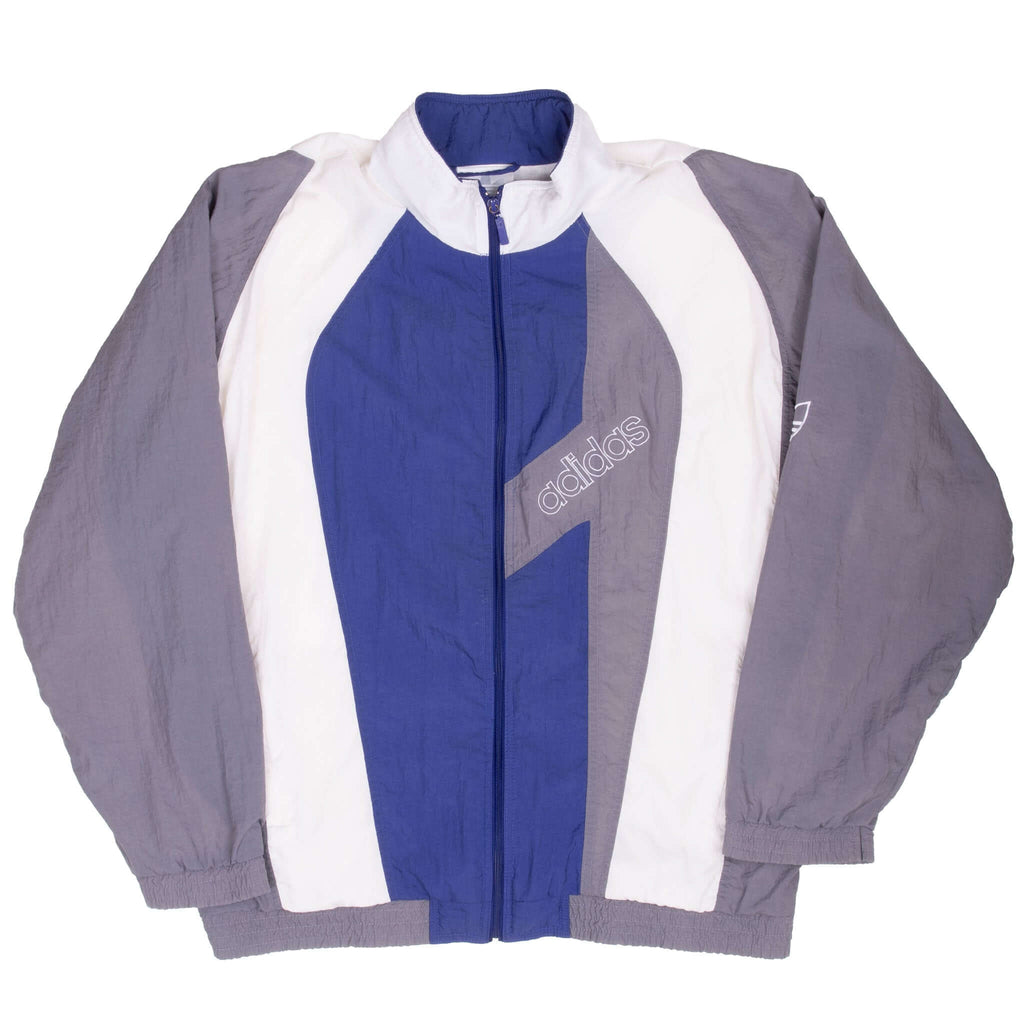 Vintage Adidas Grey Windbreaker Jacket 1990S Size Large