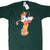 Front of dark green Disney T-shirt with tags and Mickey Mouse swinging a golf club