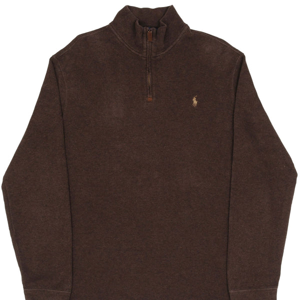 Polo Ralph Lauren Brown Quarter 1/4 Zip Sweater Size XL