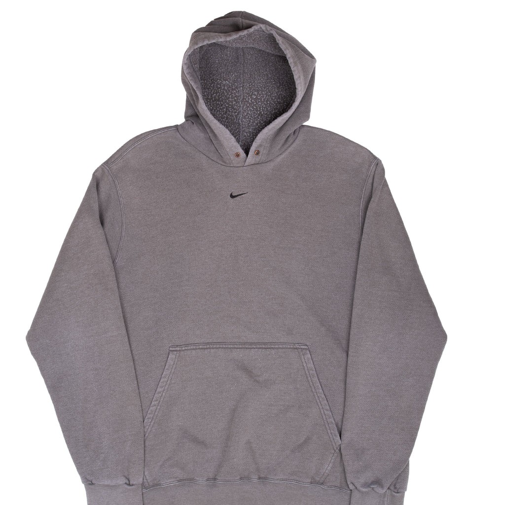 Vintage Nike Center Swoosh Faded Grey Travis Scott Hoodie Sweatshirt 2000S Size Large