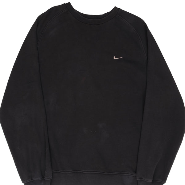 Vintage Black Nike Classic Small Swoosh Sweatshirt 2000s Size 2XL