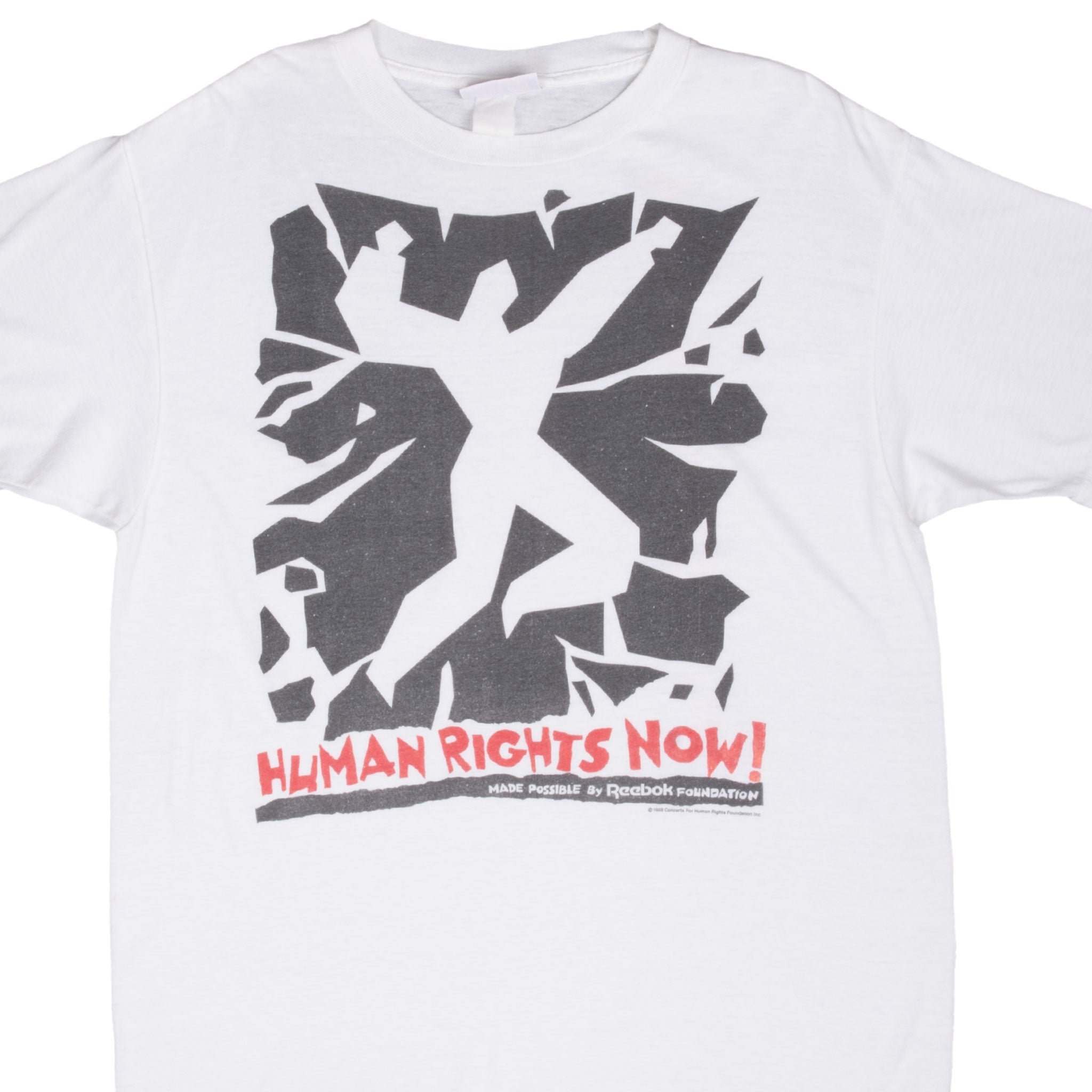 VINTAGE REEBOK HUMAN RIGHTS NOW 1988 TEE SHIRT SIZE LARGE