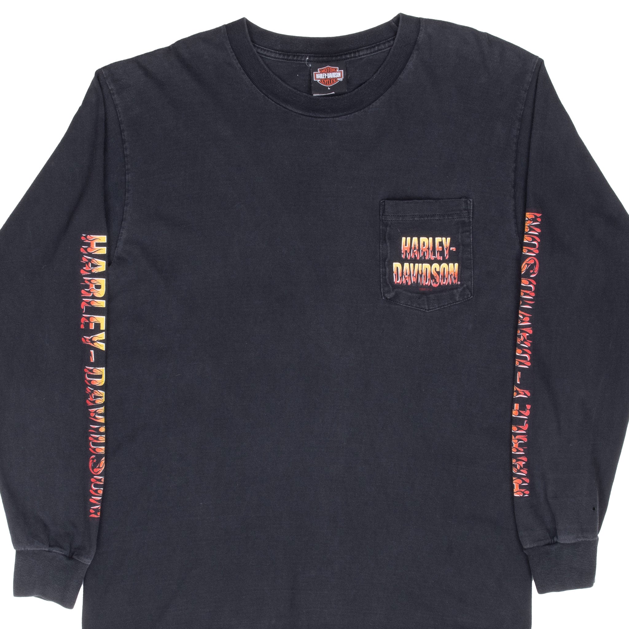 Vintage Harley Davidson Salina Kansas Long Sleeve Pocket Tee Shirt 2002 Size Medium