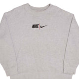 Vintage Nike Spellout Swoosh Grey Crewneck Sweatshirt 2000S Size XL