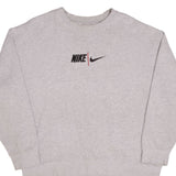 Vintage Nike Spellout Swoosh Grey Crewneck Sweatshirt 2000S Size XL